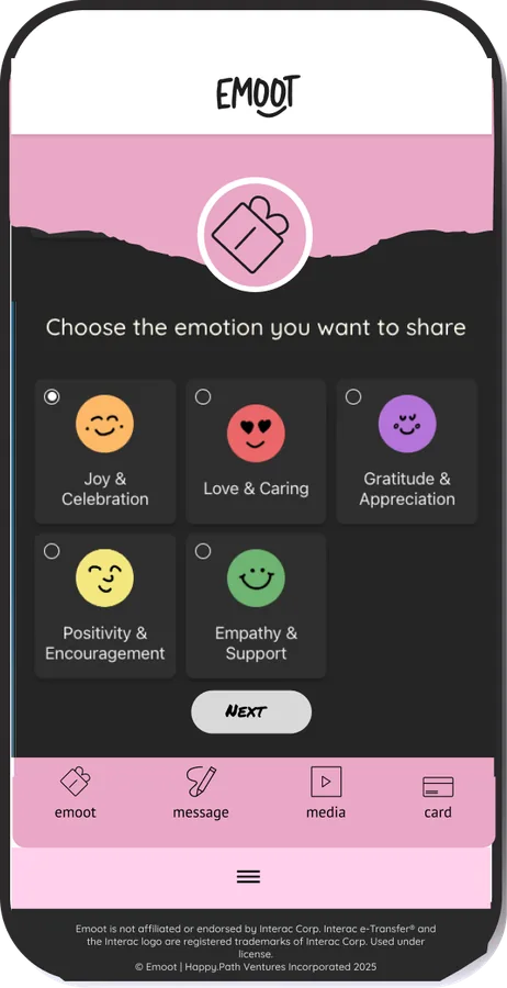 Emoot app screen